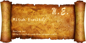 Mituk Euniké névjegykártya